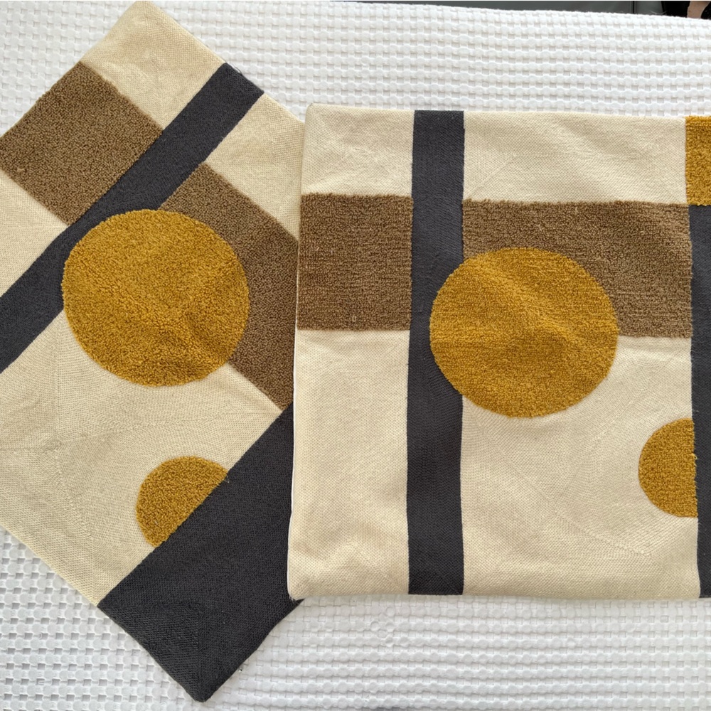 Mid Century Geometric 18x18 Pillow Sham Covers (2)